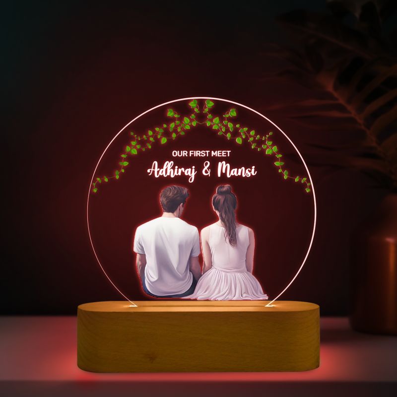 Personalized Couple Night Lamp Custom Name Light Gift for Anniversary Valentines Birthday Gift for Couple Husband Wife Girlfriend Boyfriend 7 Color Changing Light